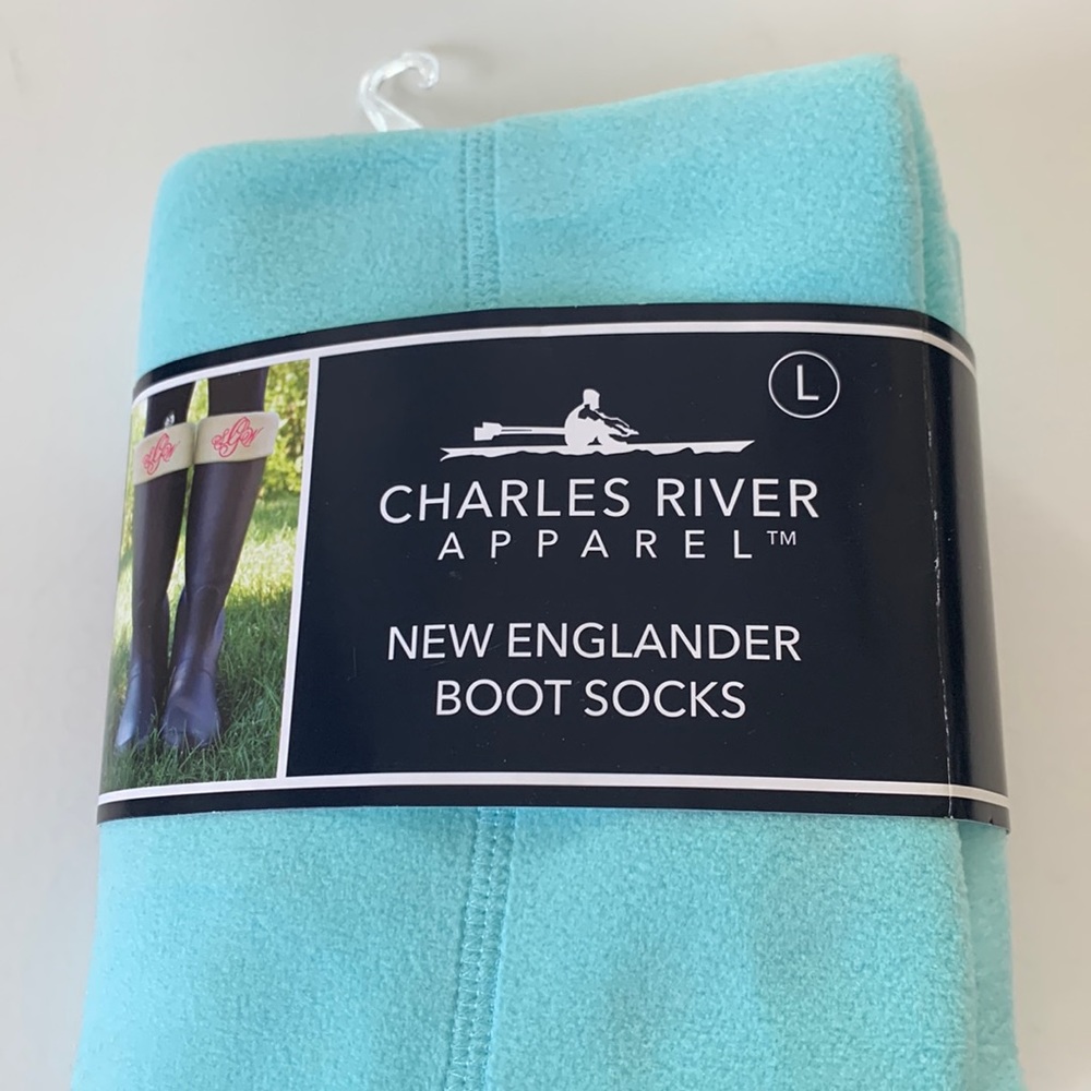 New Englander Boot Socks. Size L Charles River Apparel NWT Aqua Blue
